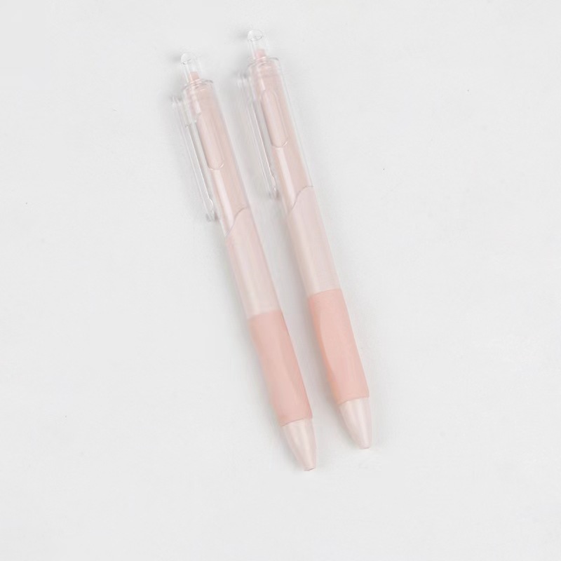 INS ~ Morandi Color Push Type Gel Pen Simple Student Brush Pen Durable Smooth Signature Pen Ball Pen