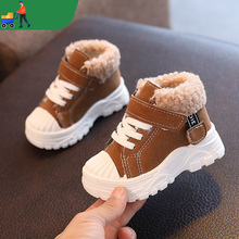 童鞋女3-5岁冬季儿童马丁鞋2022小童加绒童英伦雪地靴宝宝短靴子
