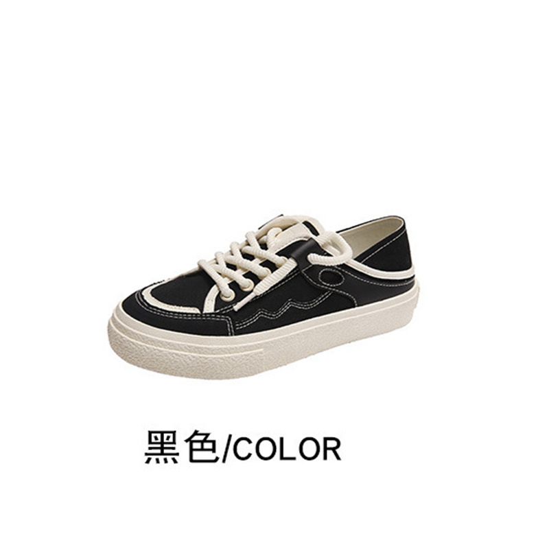 2023 Summer New Ins Korean Style Canvas Shoes for Women Versatile Students' Flat Skateboard Shoes Casual Shoes for Women