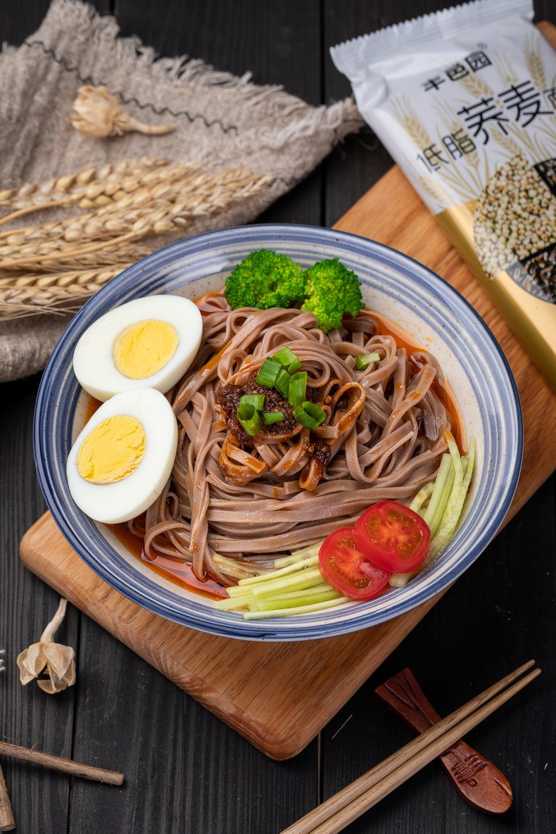 无糖食品店荞麦面面条挂面细0脂低脱脂肪粗粮饱腹代餐芥麦面主食
