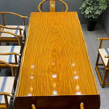 柚木大板原木整体桌奥坎巴花实木大板会议桌办公桌红花梨中式茶桌