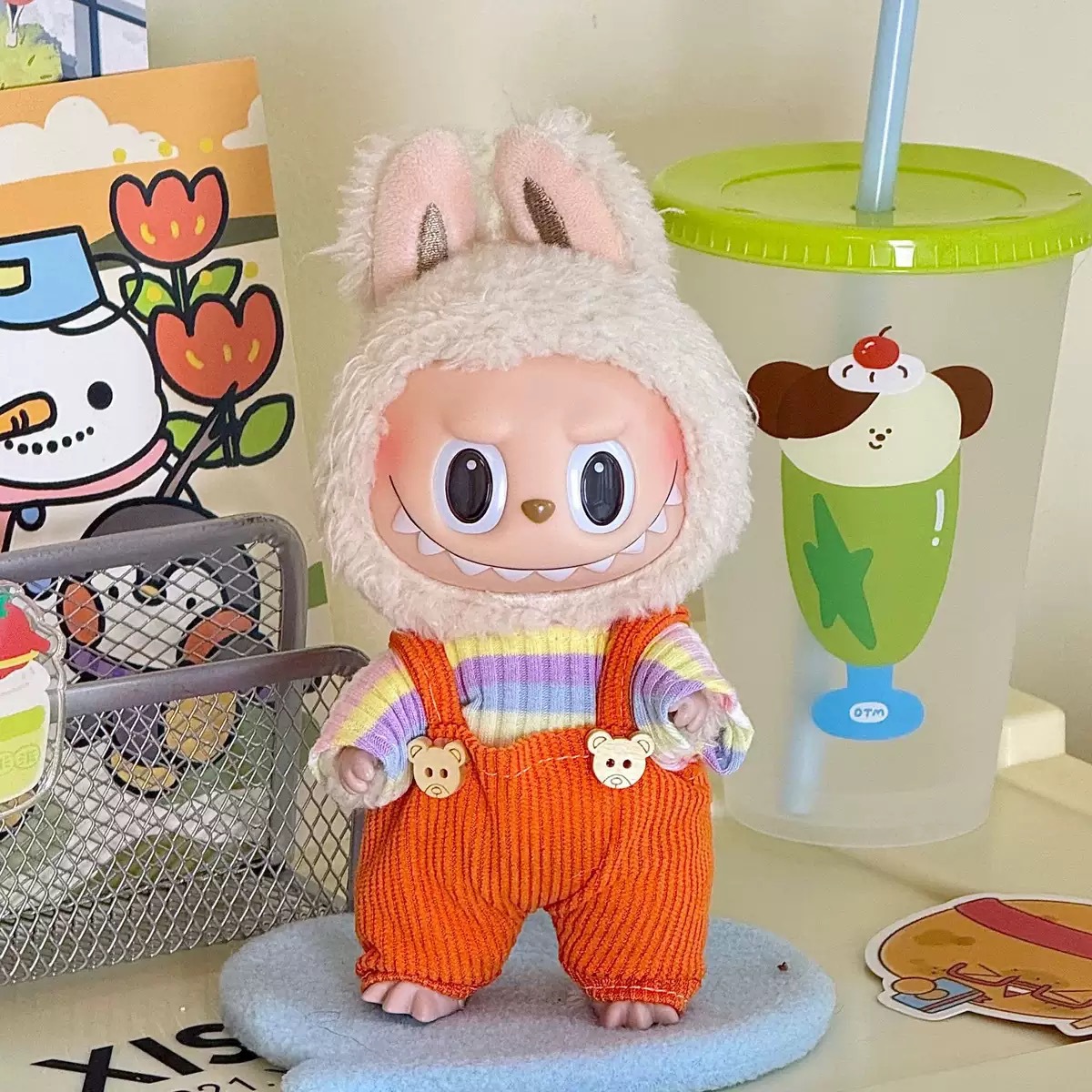 labubu doll clothes first， second， third generation vinyl plush pendant toy cotton doll doll for automobiles curtain cloth clothes