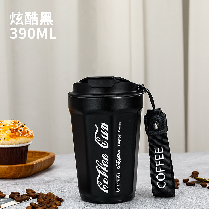 New Cola Coffee Cup Double-Layerd Stainless Steel Insulation Mug Creative Gift Advertising Cup Logo Lettering Cross-Border Direct Supply