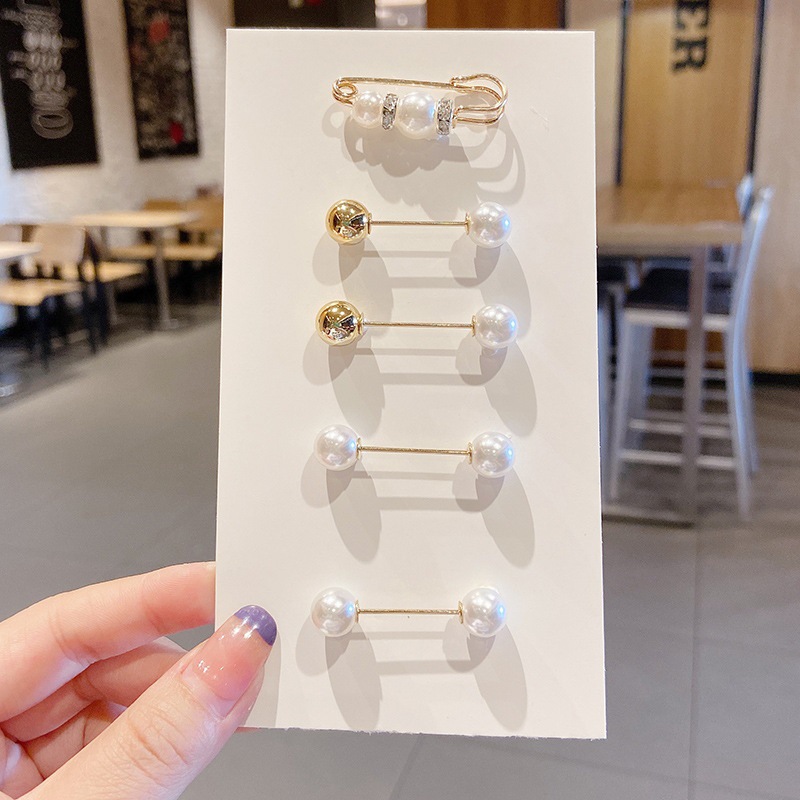 迷你珍珠胸针扣衬衫衣服固定扣针高档胸针女百搭可爱日系装饰品扣