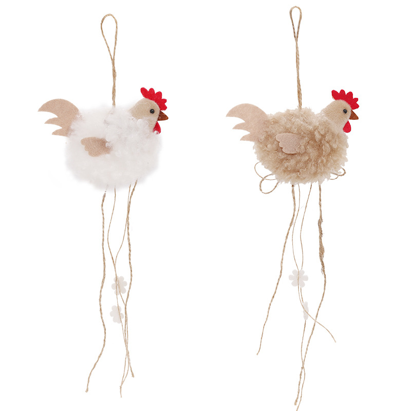 Cross-Border New Easter Decorations Ins Style Cute Plush Easter Chicken Doll Doll Party Pendant