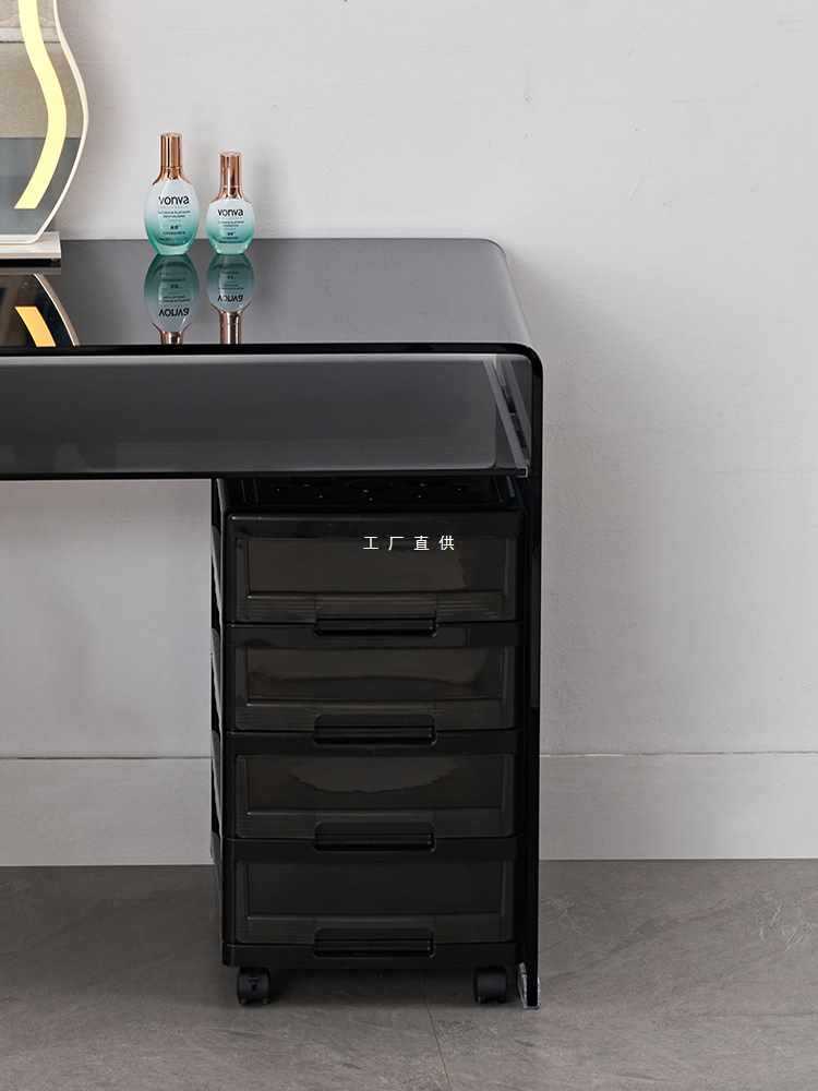 文具收纳柜子抽屉式塑料办公室桌底下多层储物文件化妆梳妆台置物