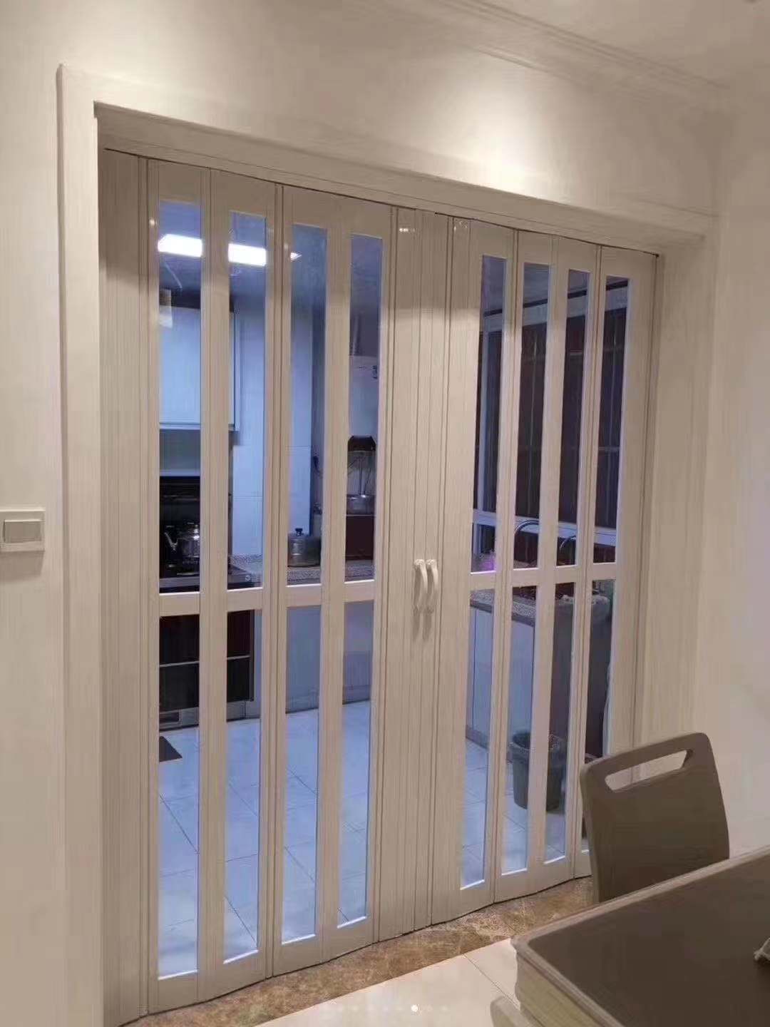 定制pvc铝合金折叠门开放式厨房卫生间隔断门商铺平移推拉折叠门