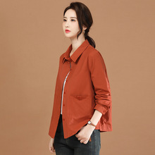 韩版纯色长袖休闲衬衣2024春季新款女士衬衫上衣设计感小众D1229