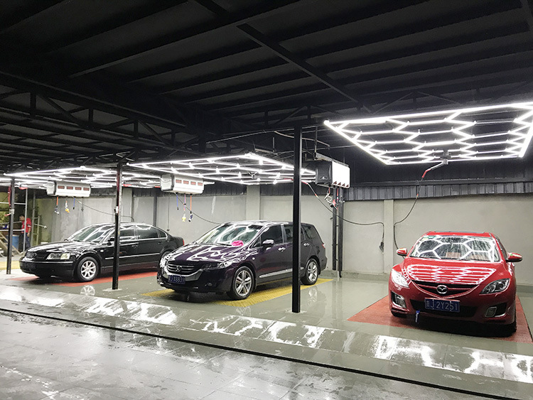 洗车店汽车美容工位灯洗车房专用灯九宫格led吊顶灯贴膜龙门灯