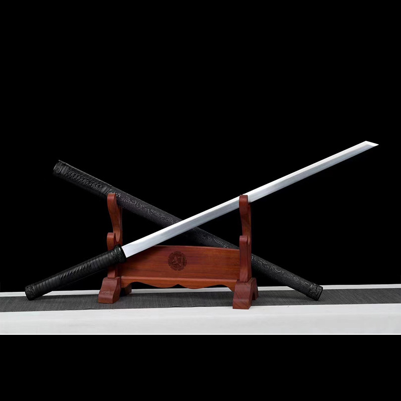 龙泉唐横刀剑宝剑一体剑绣手工极限锰钢锻造激光雕刻未开刃