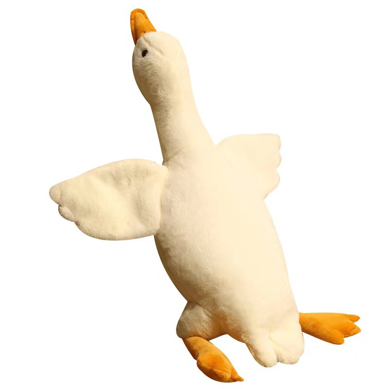 Internet Celebrity Sand Carving Duck Big White Geese Plush Toy Doll Dehaired Angora Big White Geese Long Sleeping Pillow Birthday Gift