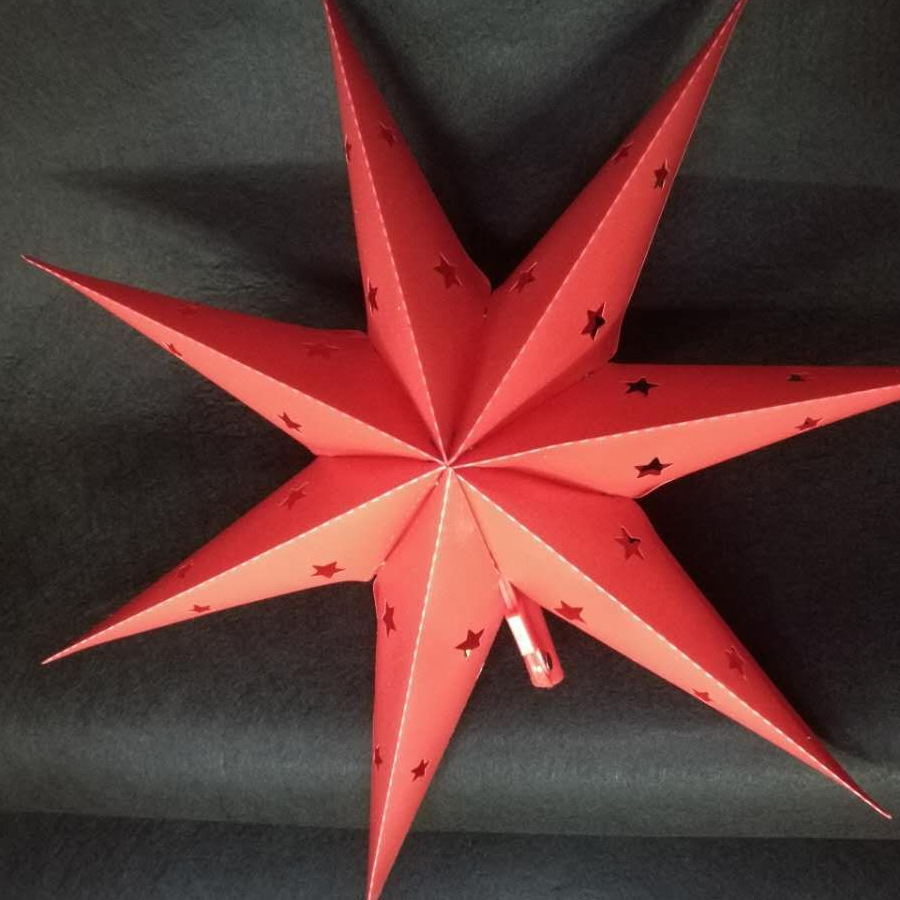5成交0件厂家生产塑料灯罩折叠纸星星灯笼18角星led