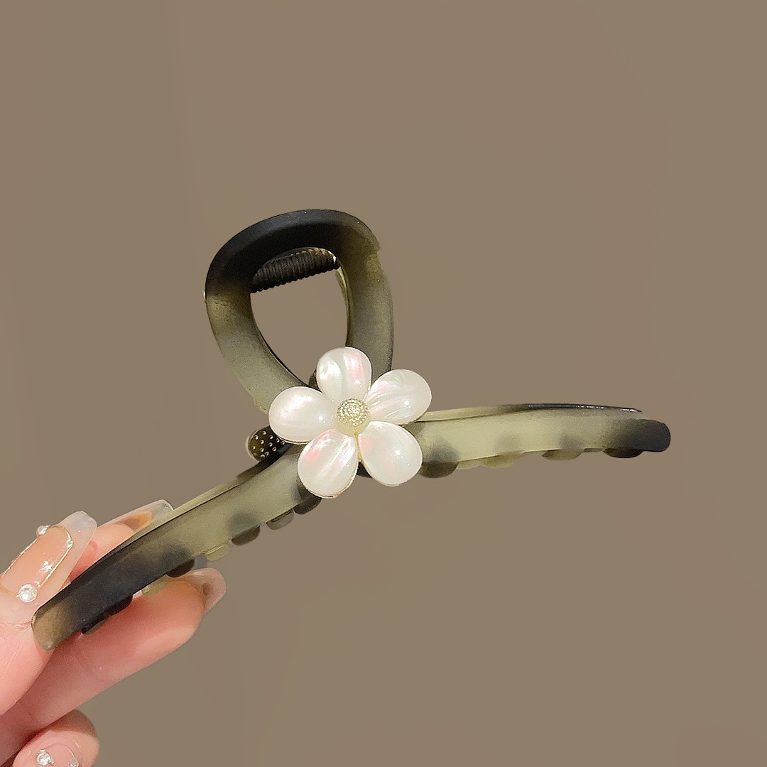 Korean-Style High-Grade Flower Barrettes Women's Headwear Grip Large Simplicity Temperament Tie up the Hair Shark Clip