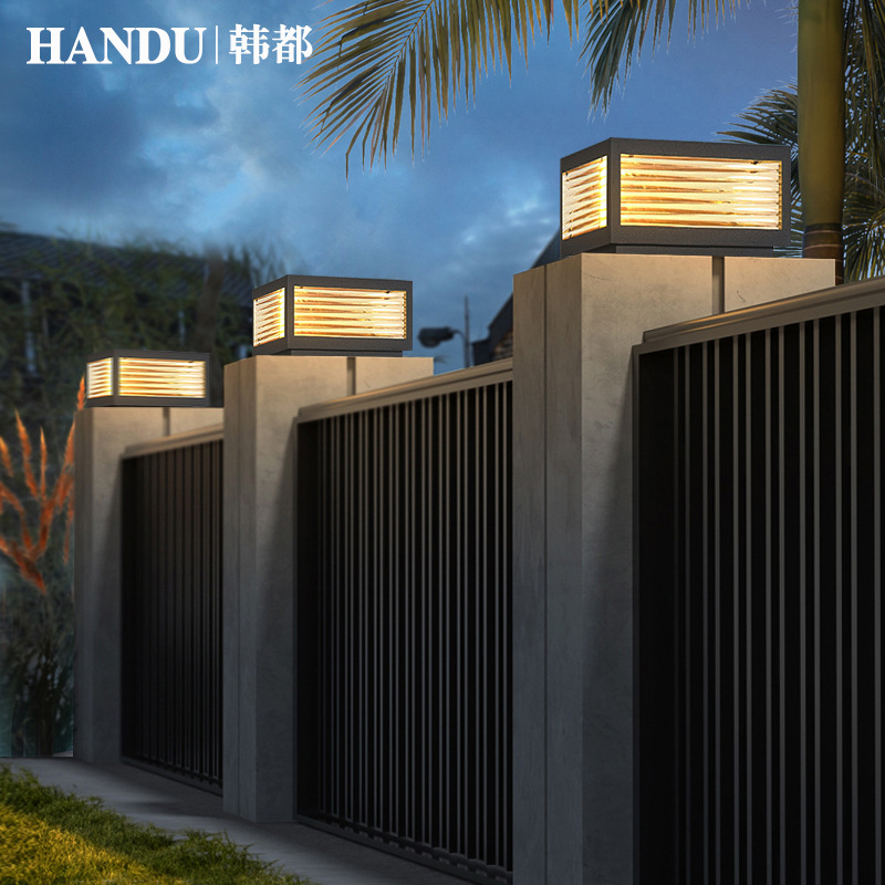 花园灯户外庭院灯柱子太阳能园灯门柱大门太阳室外围墙灯柱头灯庭