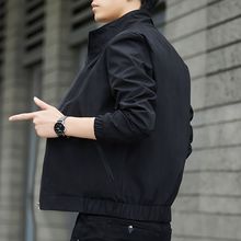 外套男士春秋款新款休闲秋季工装立领夹克男装潮流秋装上衣服