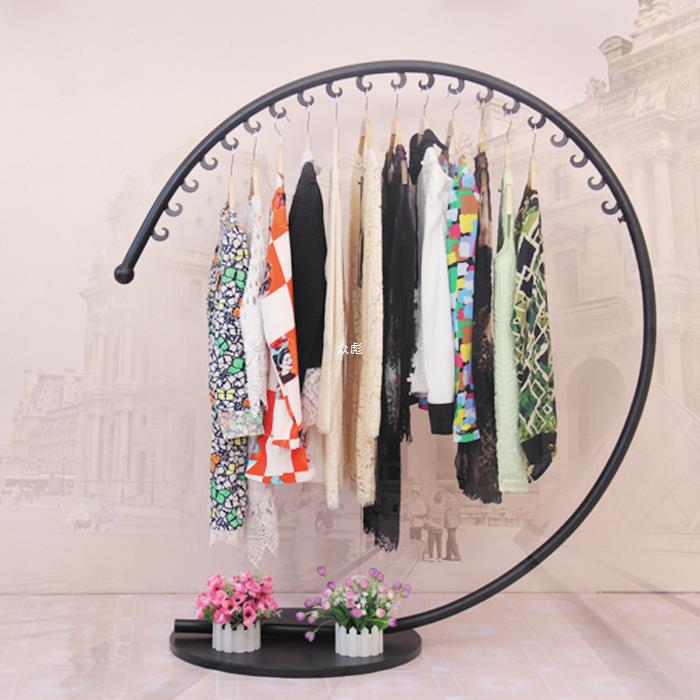 新款欧式高档服装店衣架展示架落地c型挂衣服架子中岛陈列架货zb
