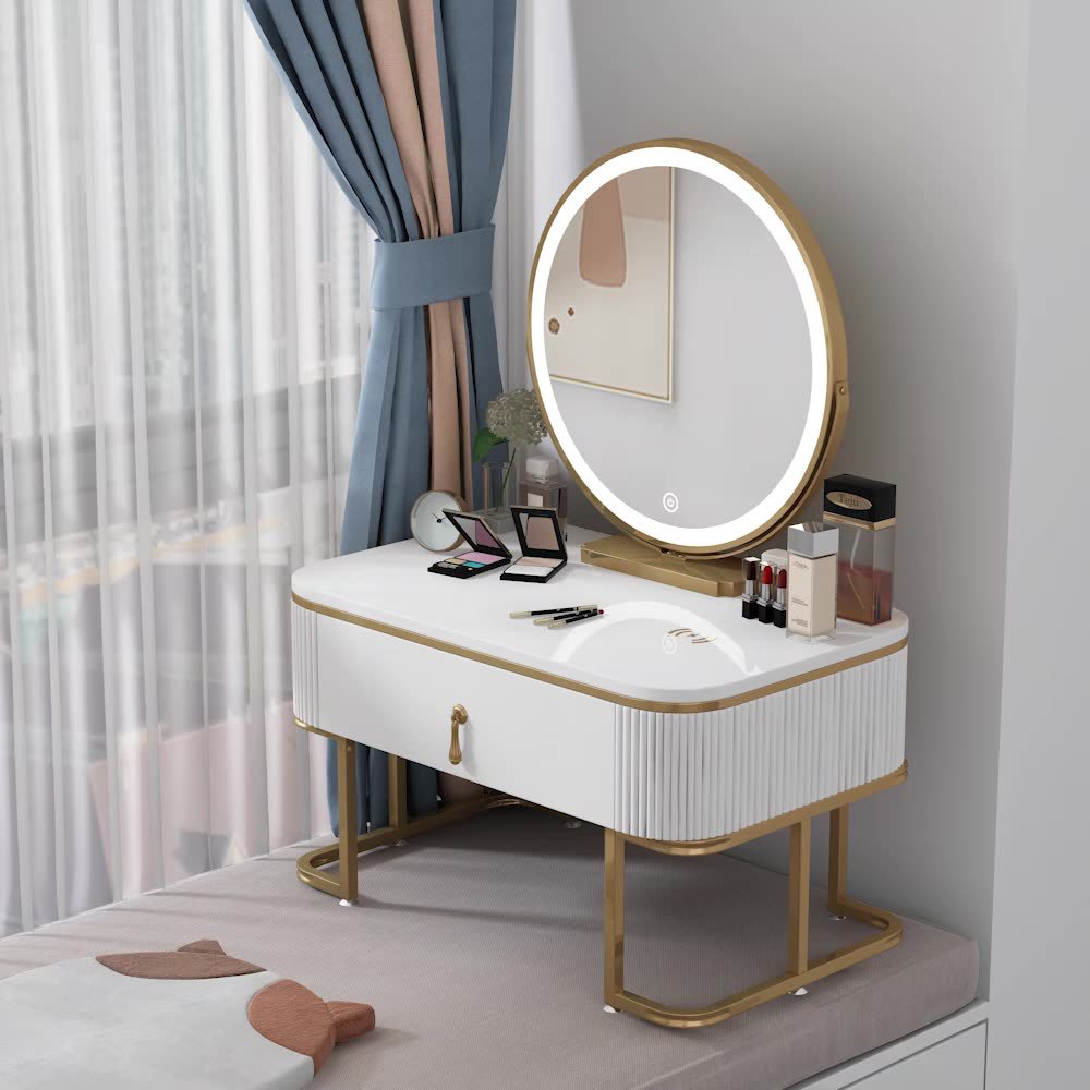 网红梳妆台2021年新款卧室现代简约轻奢小户型迷你北欧化妆桌女