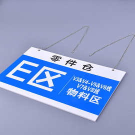 工位标识牌仓库分区吊牌挂链管理标准化指示牌 库房货架产品双面