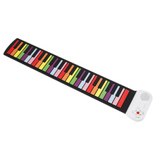 49键彩虹便携式手卷钢琴儿童成人初学电子琴玩具 彩色手卷钢琴