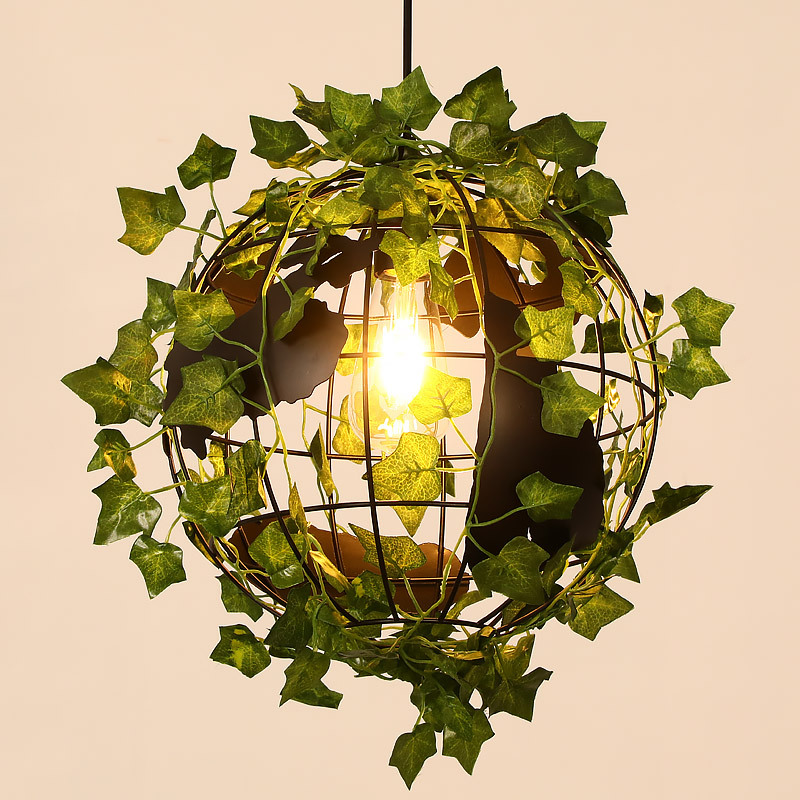 广西南宁福建出口灯酒吧现货绿色植物吊灯绿植花草装饰工业风灯-报价