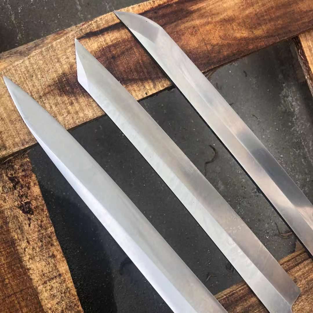 柳刃先丸切付正本有次作刀身半成品刀呸vg10大马士革钢鱼生料理刀