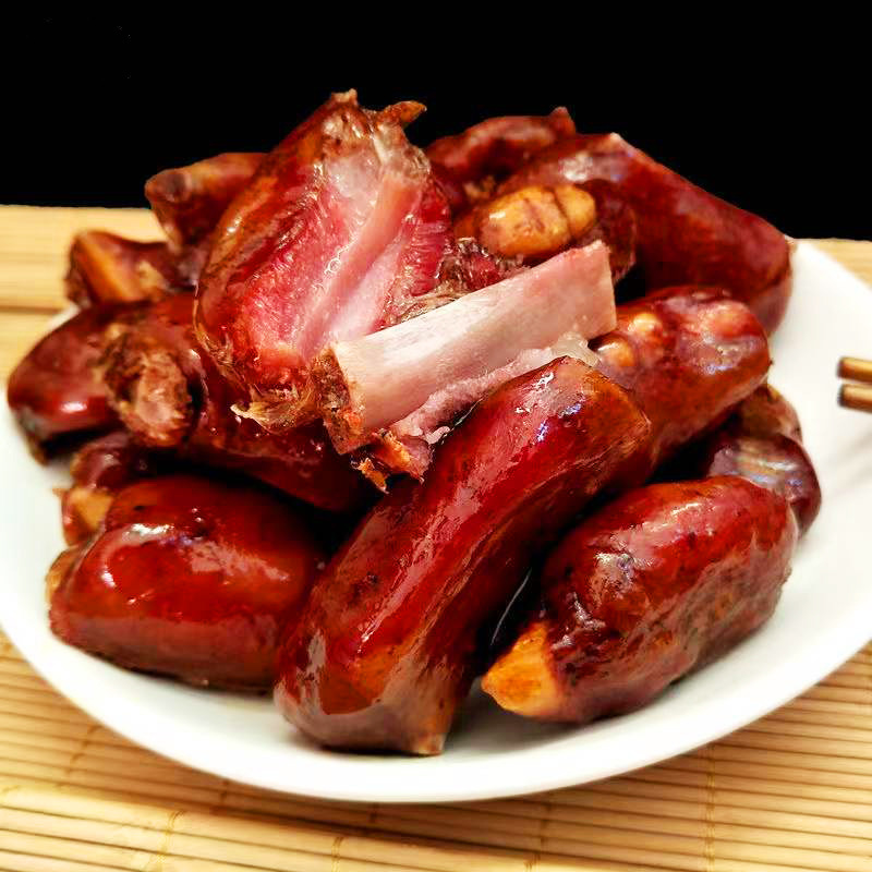 排骨香肠正宗四川重庆特产腊排骨肠农家手工自制冷冻烟熏见包装腊