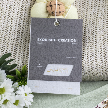 黑色特种纸镂空烫亚金吊牌定 制时尚美观原创logo挂牌订 做-阿里巴巴