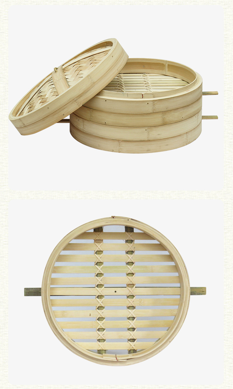 带手柄毛竹蒸笼包子馒头蒸菜竹制蒸笼尺寸齐全厂家直供