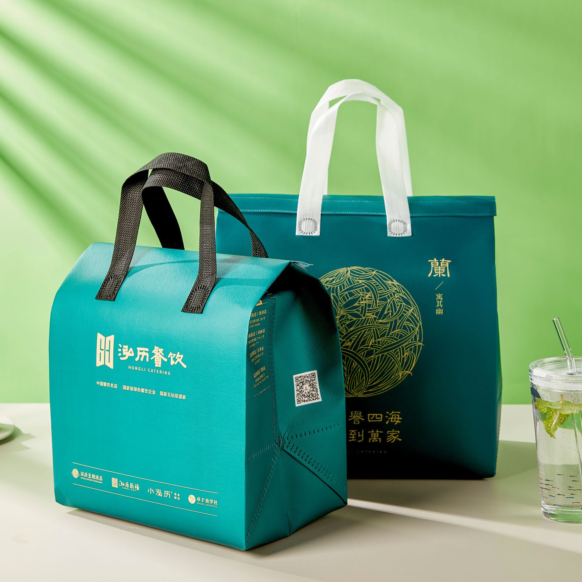 手提袋铝膜无纺布袋封口保温袋快餐环保袋奶茶餐饮外卖打包袋批发