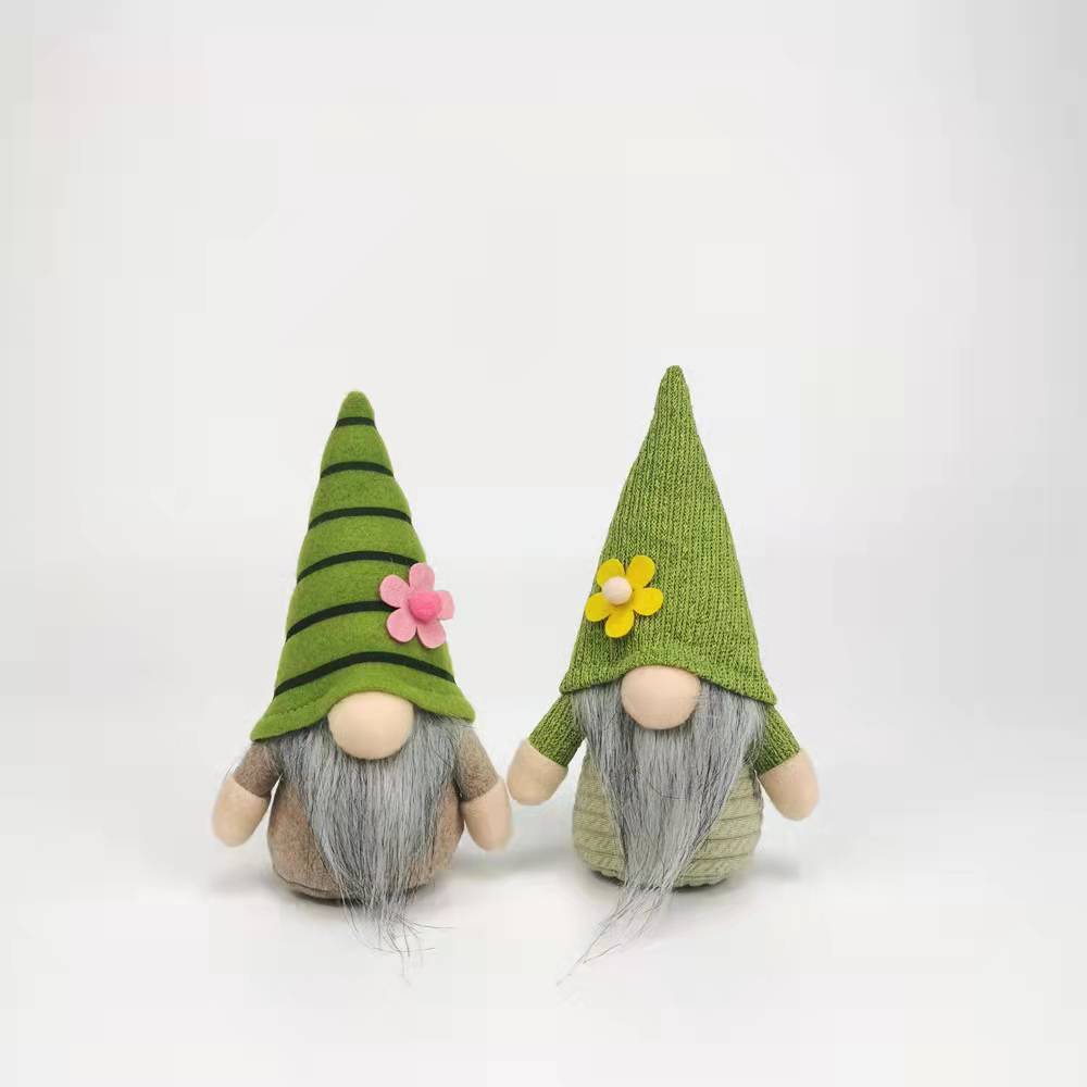 圣帕特里克节复活节工艺品手工节日摆件礼品绿色春天娃娃布艺摆件