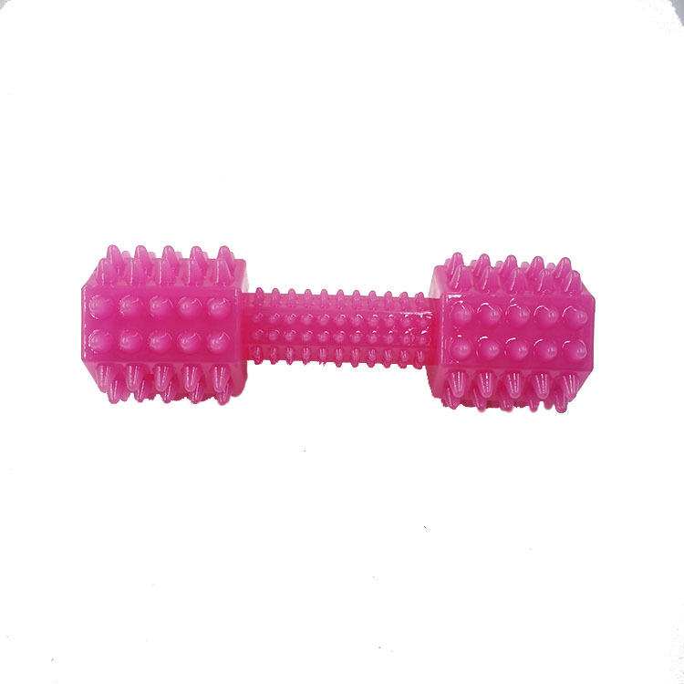New Barbed Barbell TPR Pet Toy Dog Toy Cat Bite-Resistant Molar Sound Toy Factory Direct Supply