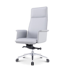 老板椅舒适久坐办公室牛皮椅子佛山轻奢白色升降座椅靠背电脑转椅