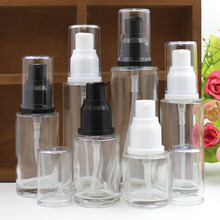 透明乳液瓶玻璃瓶精华液美容护肤品旅行分装瓶按压式小样小空瓶子