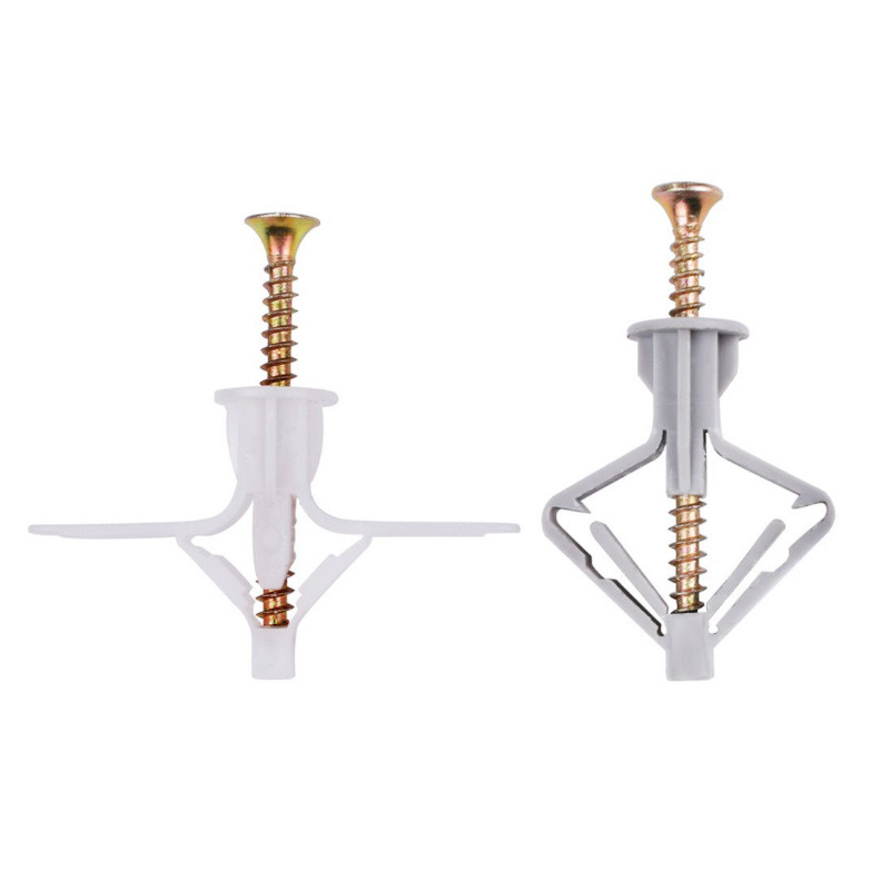 飞机型胀栓 塑料管石膏板 蝴蝶型空心墙体窗帘膨胀螺丝 锚栓涨塞