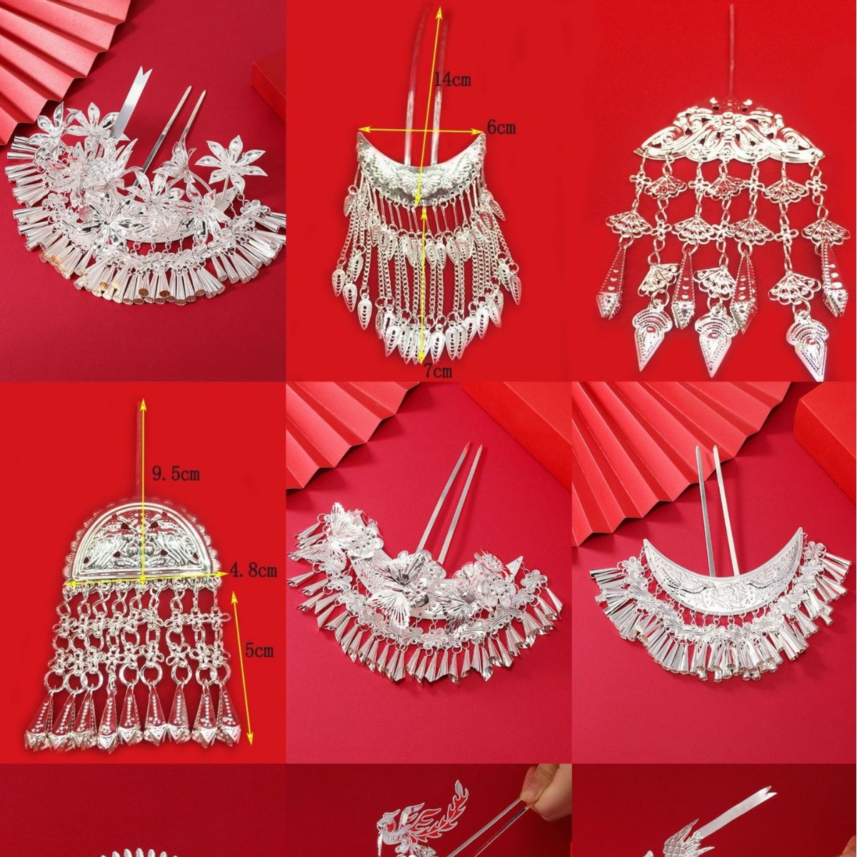 苗族贵州少数民族头饰侗族苗银发簪流苏发钗汉服簪子舞台演出配饰