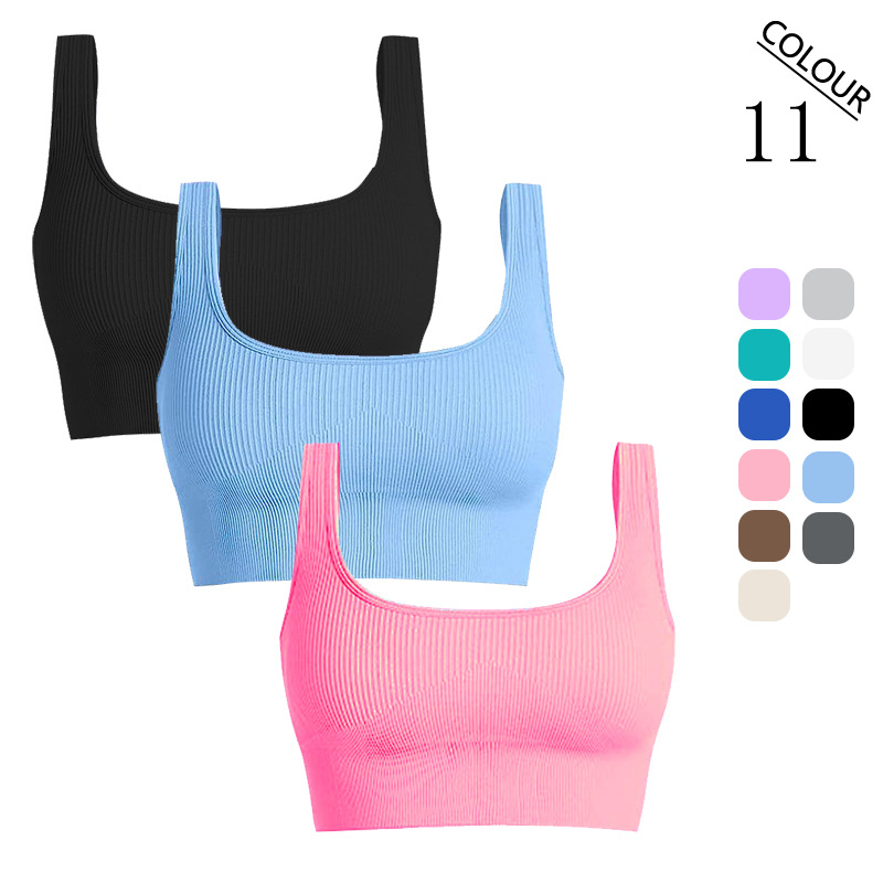 High-Grade Thread Yoga Clothing Top Women's Pilates Workout Clothes Sports Vest Integrated Yoga Vest Women
