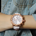 guou古欧手表女个性大表盘复古港风时尚情侣休闲中性手表女款手表