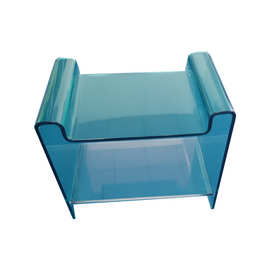 厂家定做亚克力浅绿色折弯成型坐凳有机玻璃热弯透明椅子成型家具