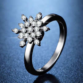 网红抖音同款会转的雪花戒指可旋转戒指女时尚个性可调节食指指环