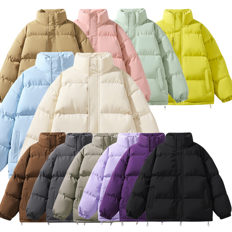 纯色面包服冬季棉服男女情侣潮宽松立领防寒保暖加厚百搭棉袄上衣