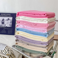 DU2P单品纯色水洗棉双人床单透气简约纯棉单件床笠1.5m1.8床罩防