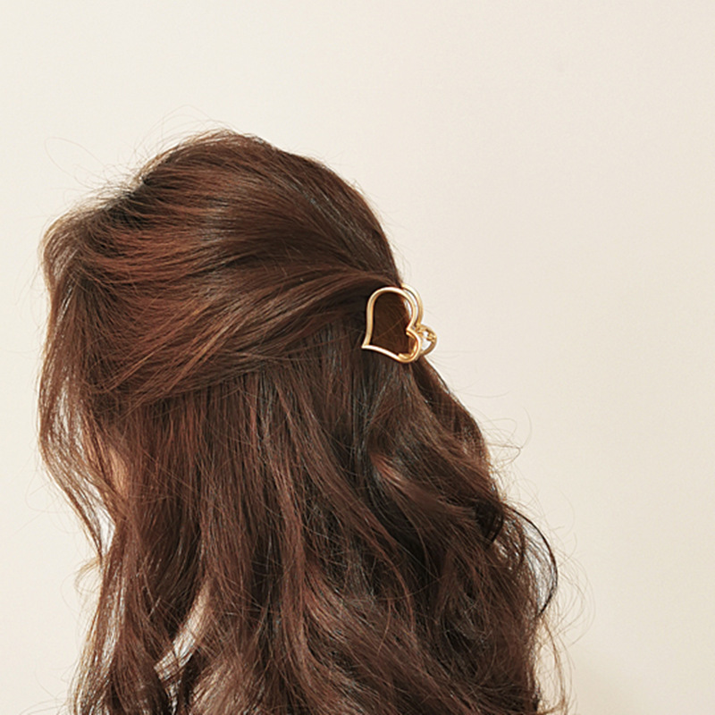 金属鲨鱼夹后脑勺爱心抓发夹女韩国头发抓夹头发韩式盘发夹子