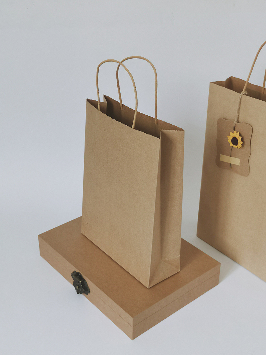 空白牛皮纸袋子简约复古礼品包装相册记事本子生日礼物个性手提袋