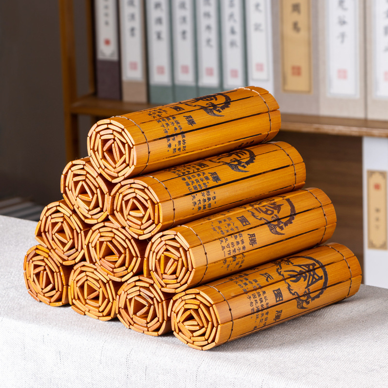 中式书卷竹简书复古百家姓中国风仿古舞台表演摄影道具书房装饰品
