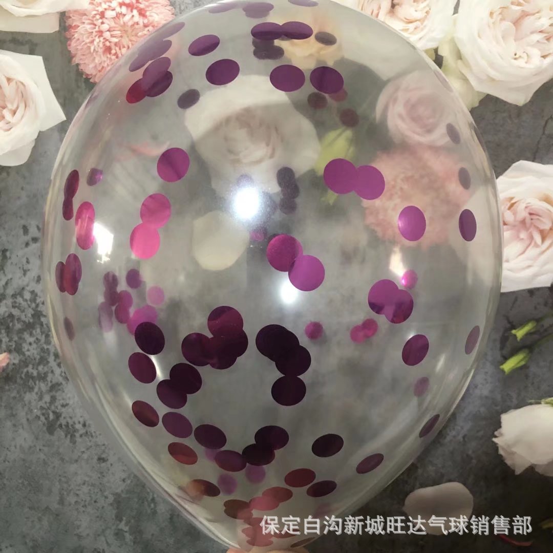 3G 12 Inch Transparent Sequin Balloon Wedding Birthday Party Celebration Decoration Balloon Wechat Push Gift 100