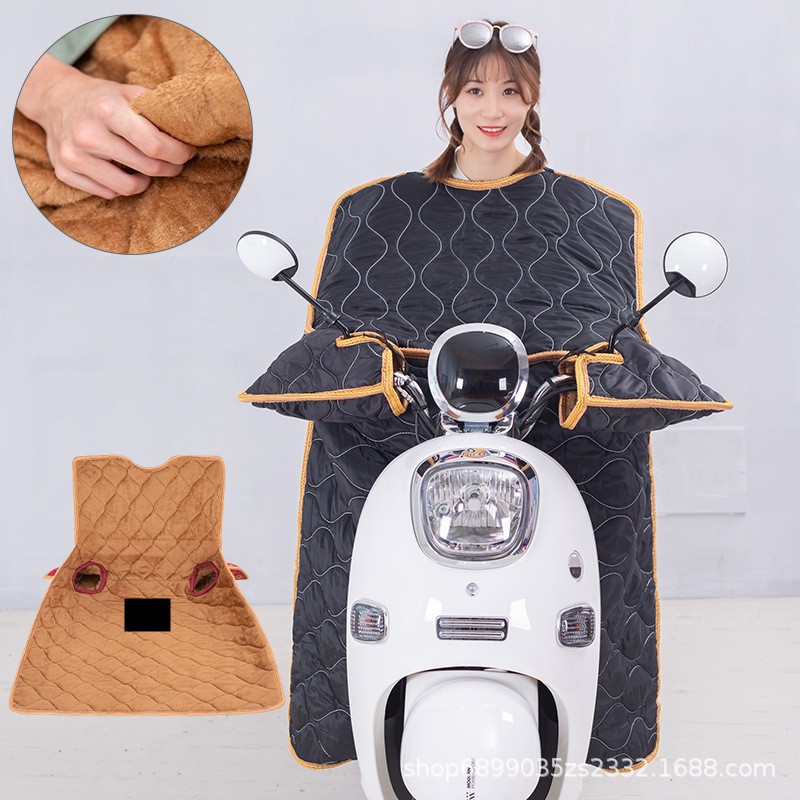 E-Bike Windshield Winter Fleece-Lined Thickened Battery Car Windshield Cover Multiple plus-Sized One-Piece Winter Windshield Quilt