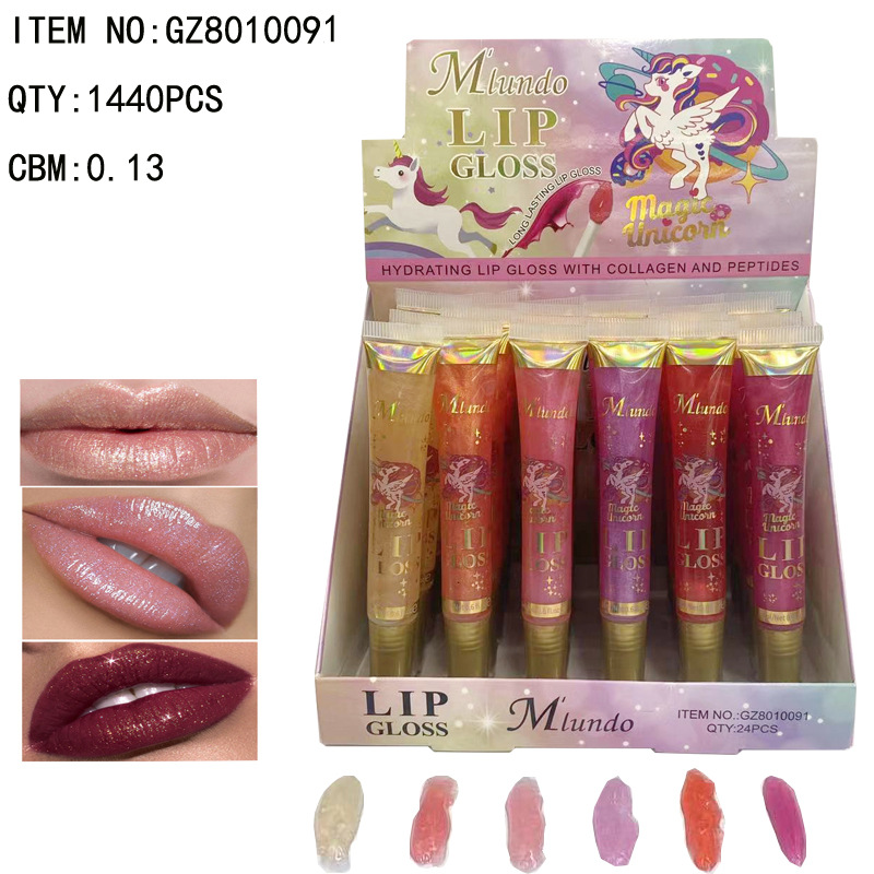 Cross-Border Hot Seven-Color Lip Gloss and Lip Gloss Sequins Moisturizing Lip Jelly Lipstick Delicious Lipstick