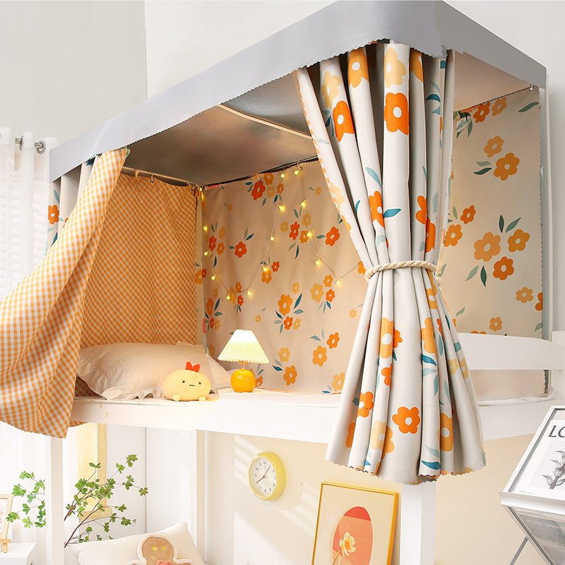 学生宿舍床帘双面加厚强遮光布帘子围帘上铺上下铺窗帘寝室少女帘