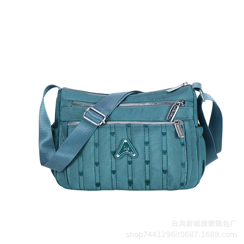 Women's Bag 2024 New One Piece Dropshipping Bag Nylon Cloth Diamond Embroidery Thread Mummy Bag All-Match Shoulder Messenger Bag