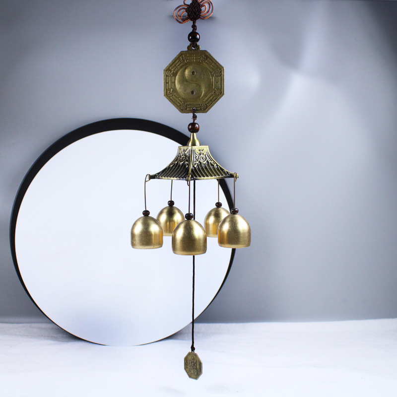 5铃铛金属纯铜风铃 八卦平安铃风铃金属挂饰铃铛挂件门